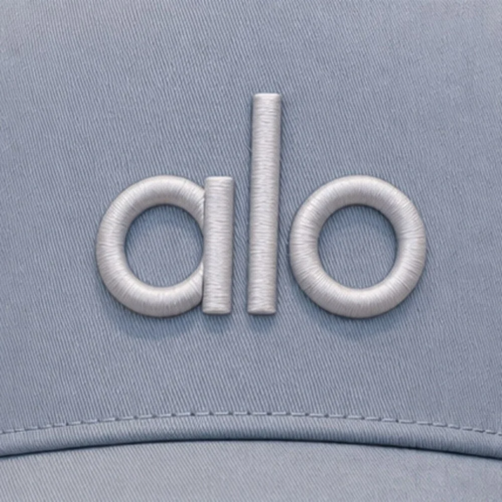 ALO Yoga Mist Blue Gray Travel Mesh Trucker Cap Hat Sporty